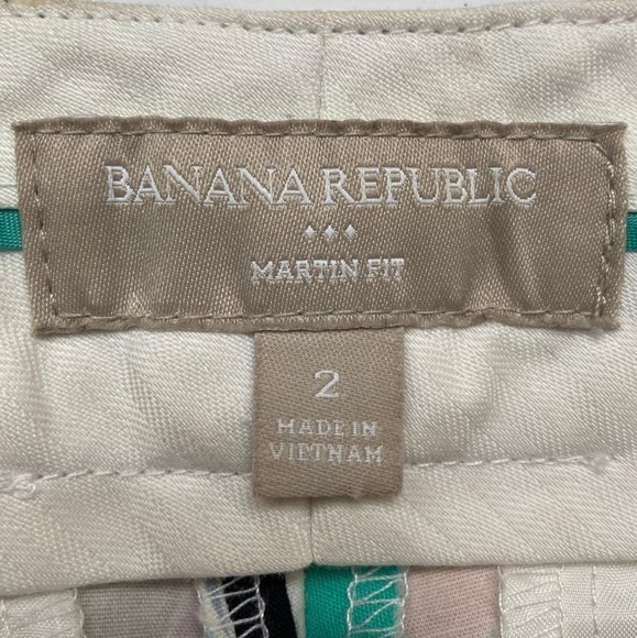 Banana Republic Capri Pants Women Size 2 Summer Cropped Bright Colorful Floral - Picture 10 of 12